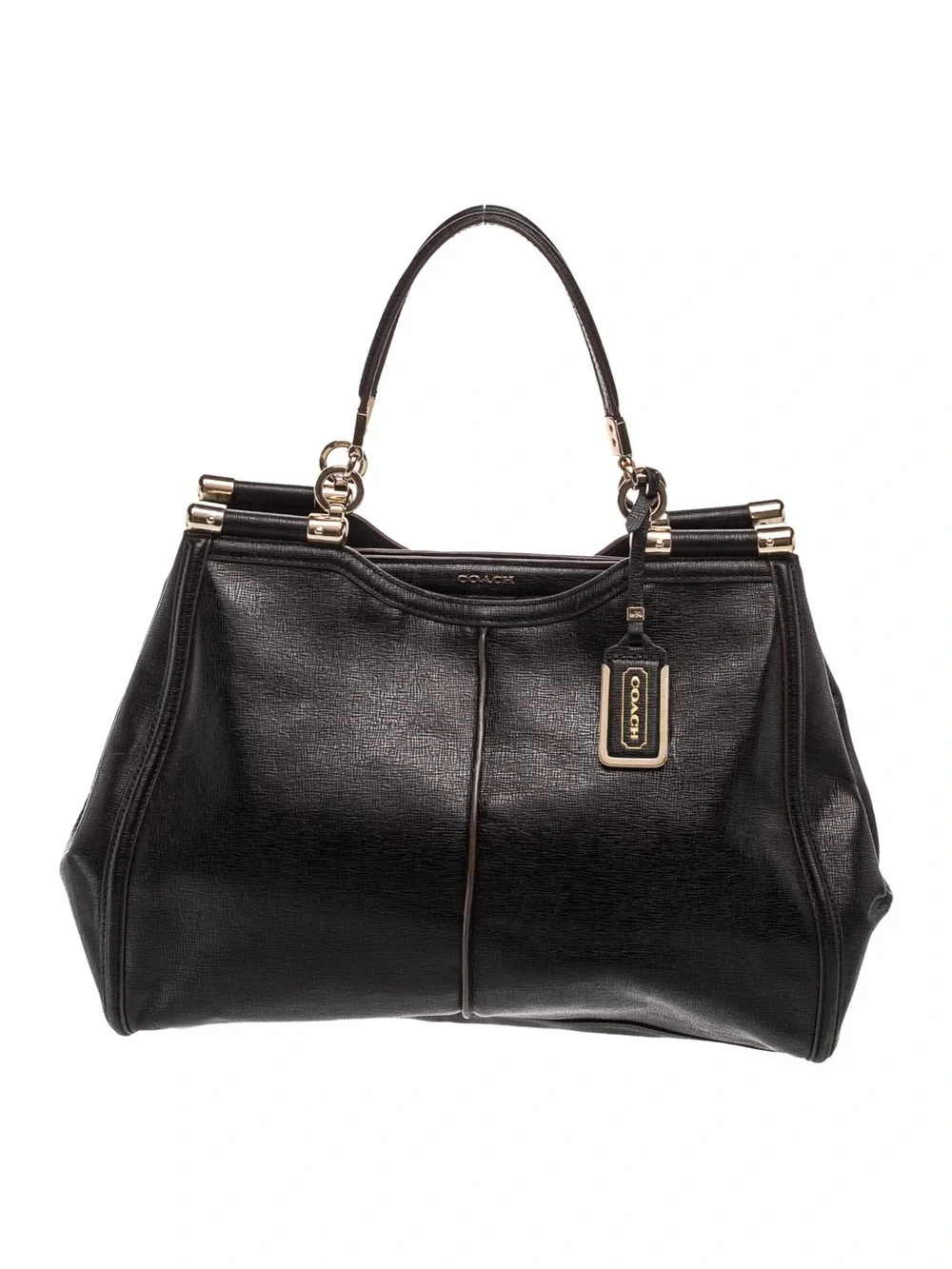 Coach Madison Caroline Black Leather Carryall Satche